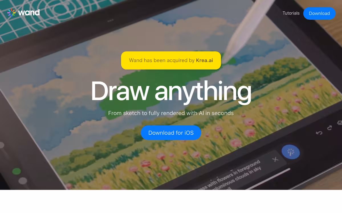Wand homepage screenshot