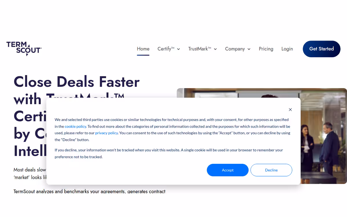 TermScout homepage screenshot