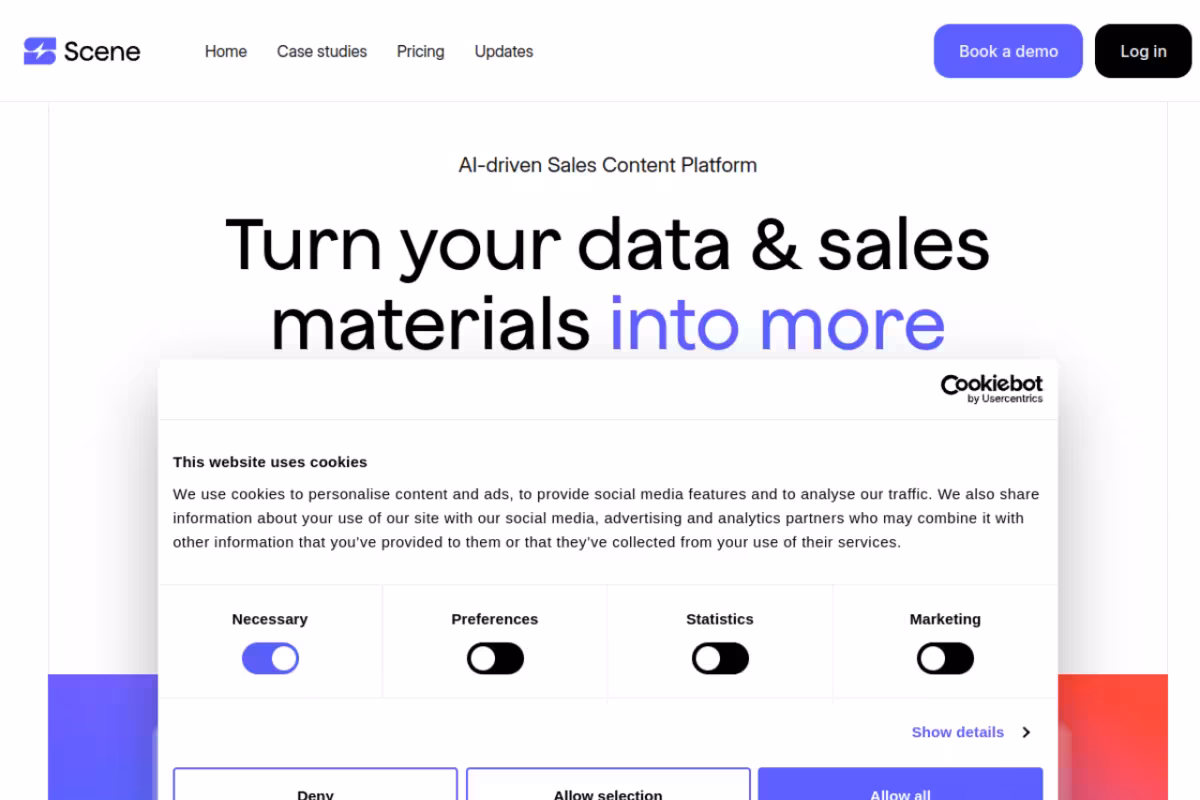 Scene homepage screenshot