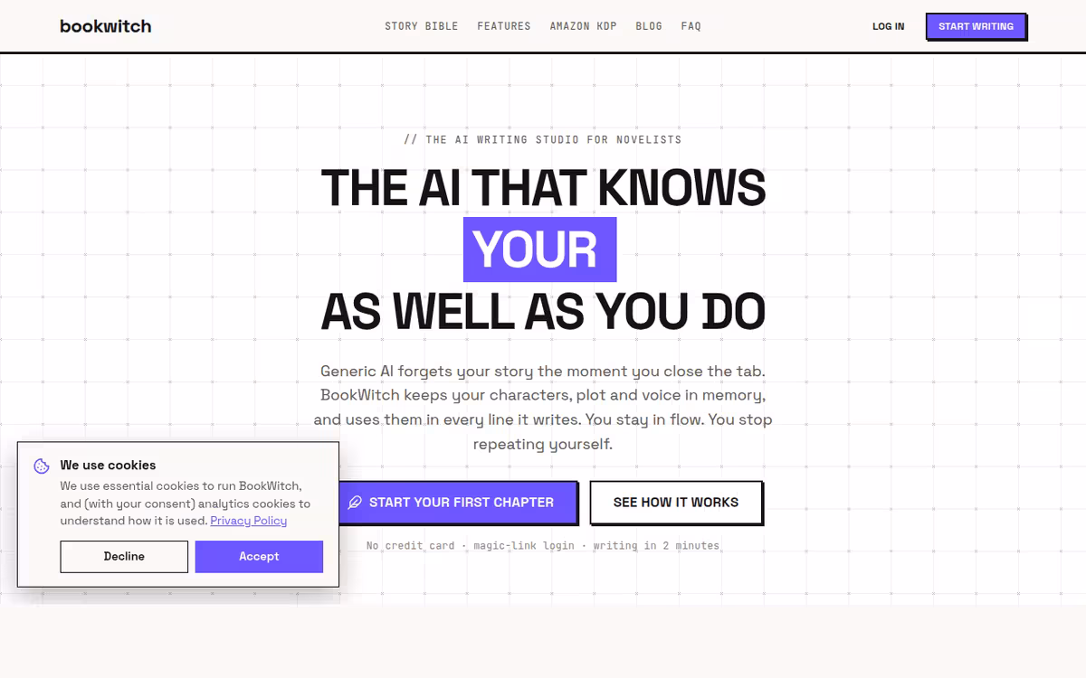 Book Witch homepage screenshot