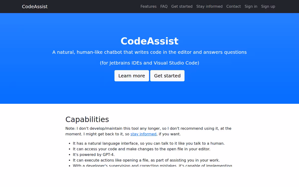 CodeAssist Tech homepage screenshot
