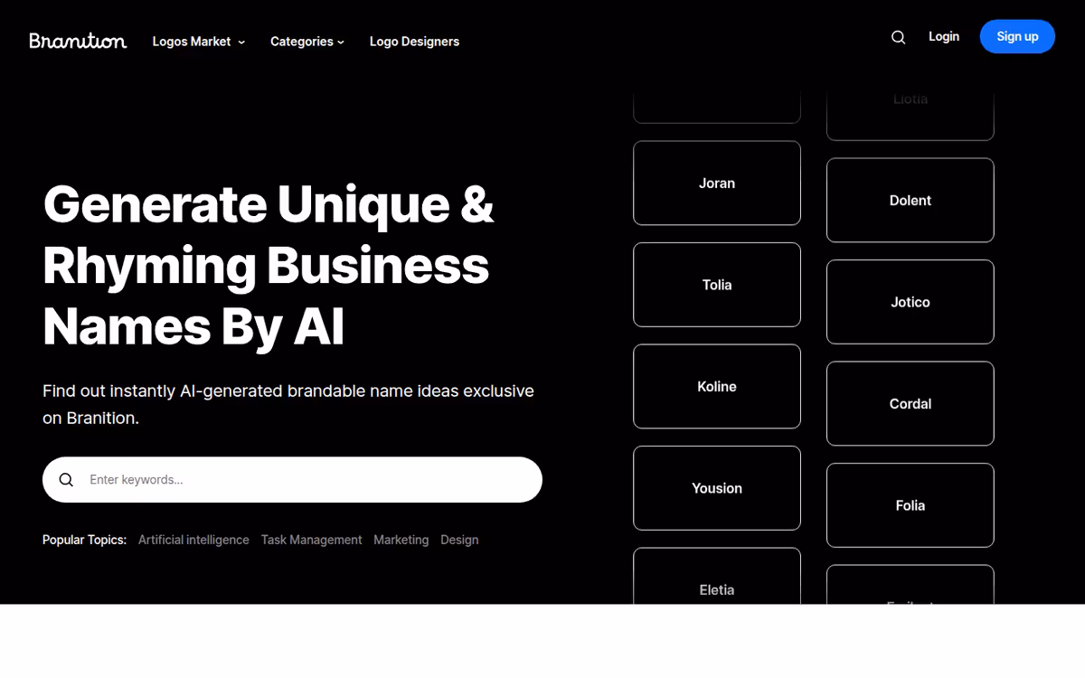 Branition homepage screenshot