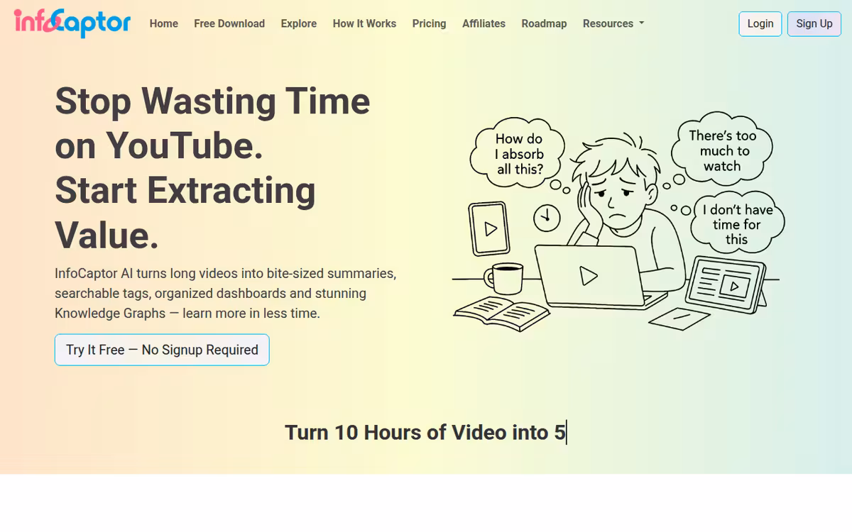 InfoCaptor homepage screenshot