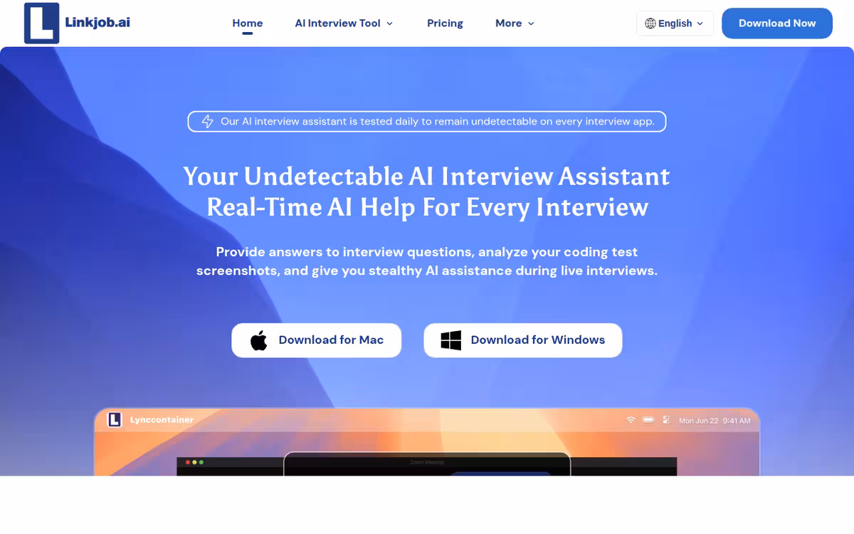 Linkjob homepage screenshot