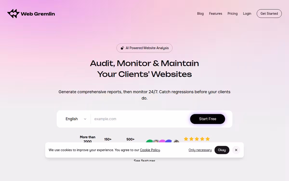 Web Gremlin homepage screenshot