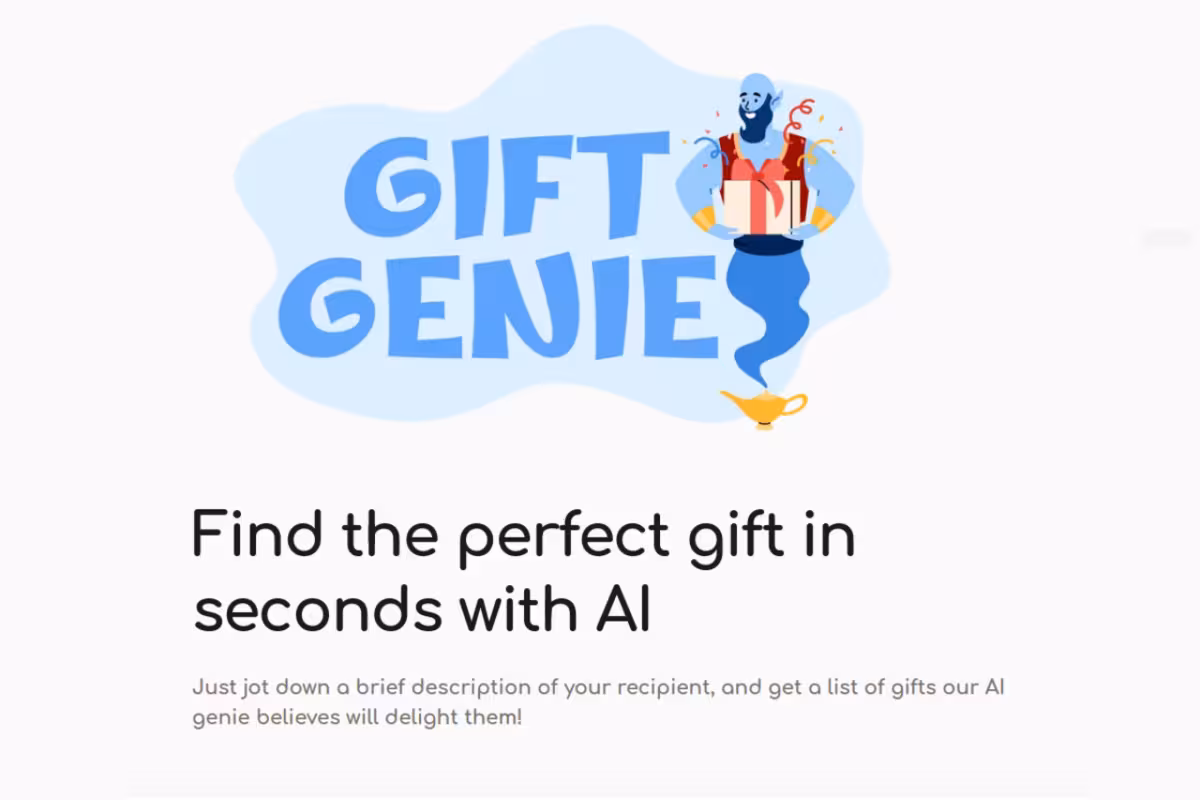 Gift Genie AI homepage screenshot