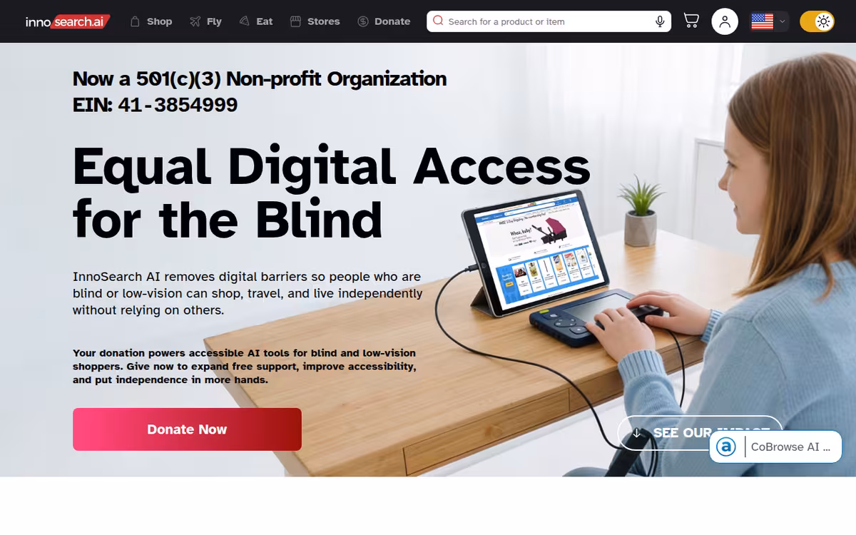 InnoSearch homepage screenshot