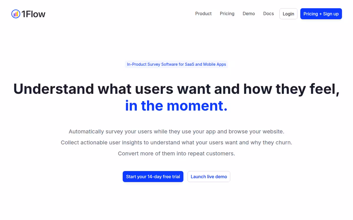1Flow homepage screenshot