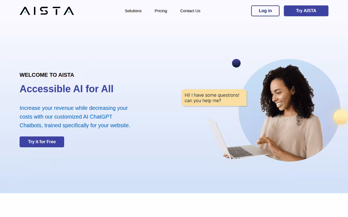 AISTA homepage screenshot