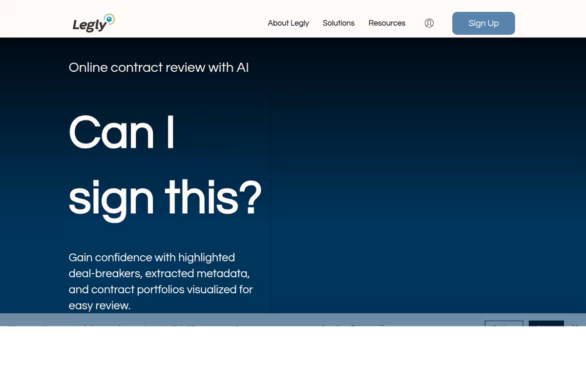 Legly homepage screenshot