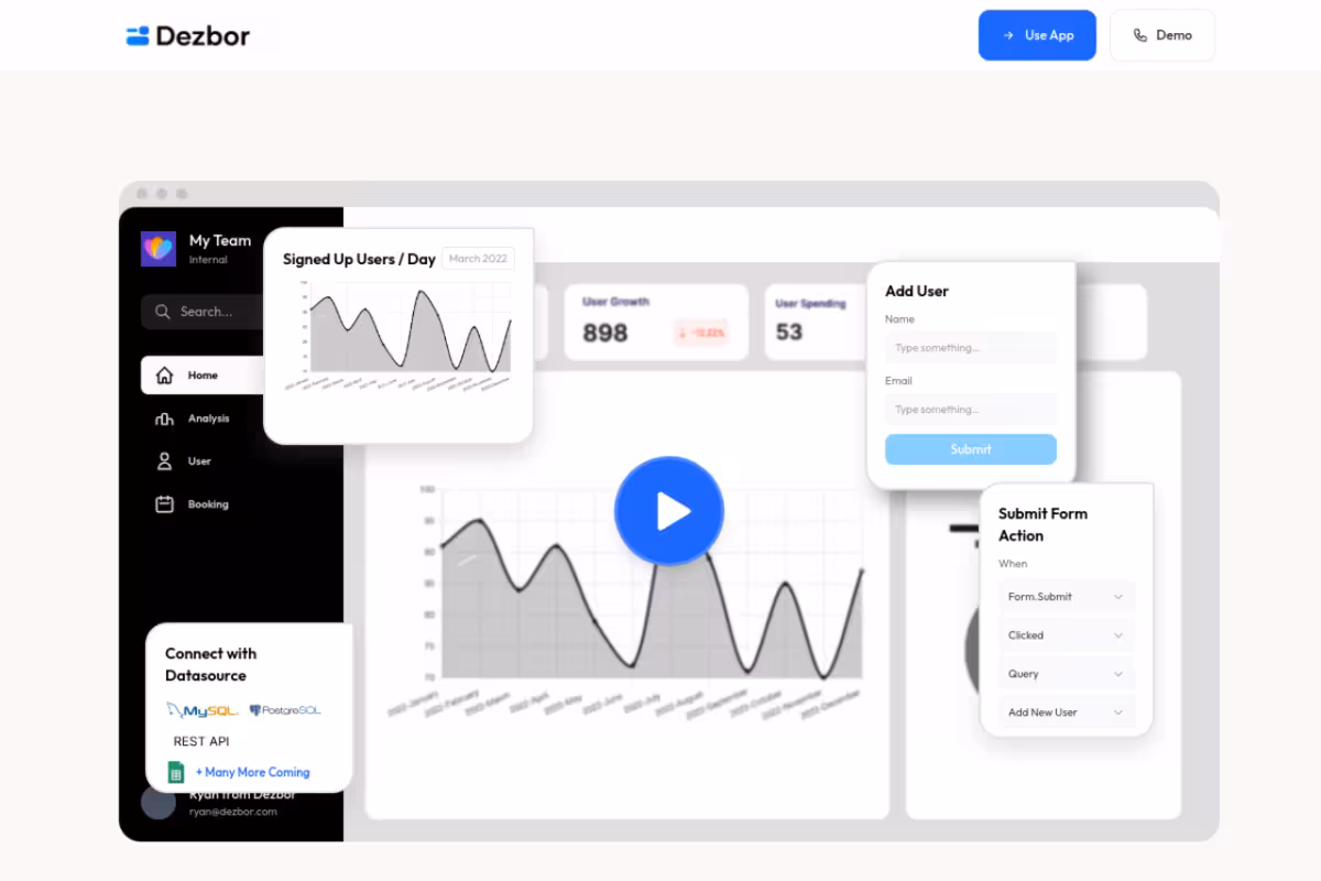 Dezbor homepage screenshot