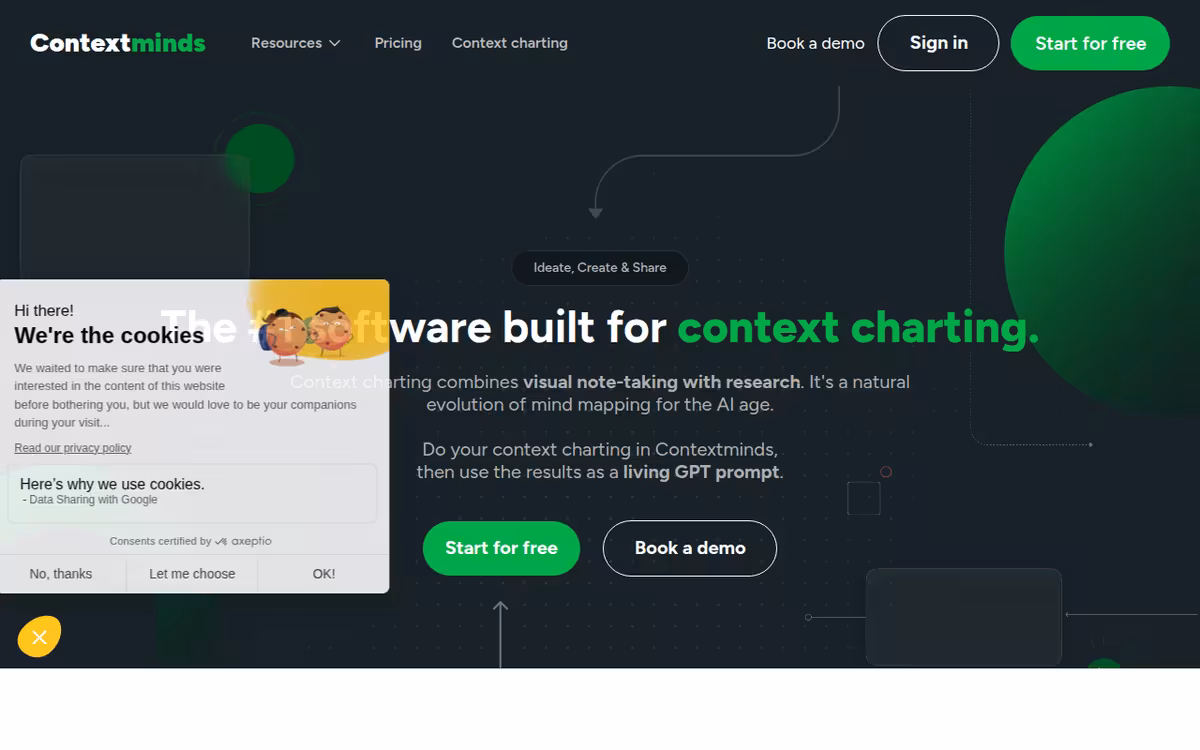 ContextMinds homepage screenshot