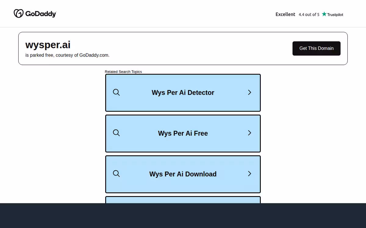 Wysper homepage screenshot