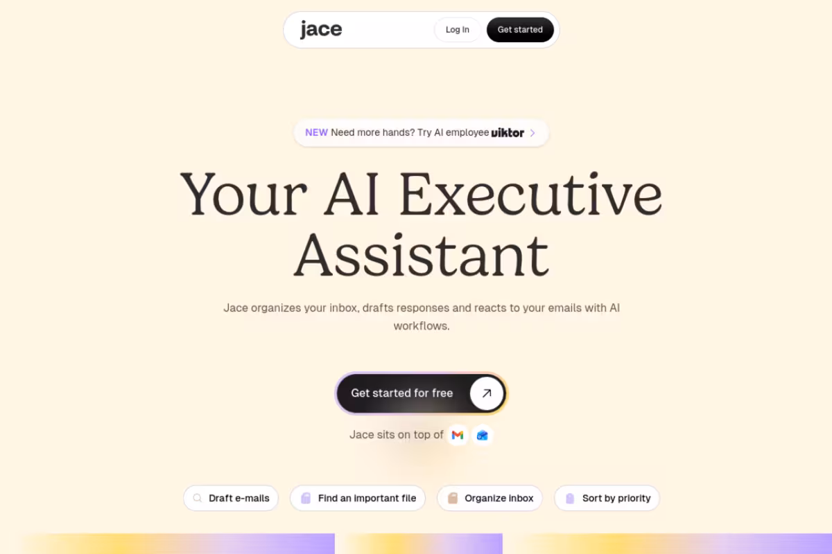 Jace homepage screenshot
