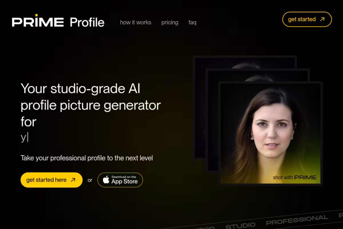 Primeprofile homepage screenshot
