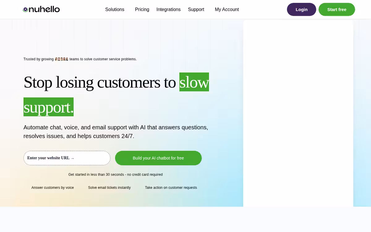 ChatFlow homepage screenshot