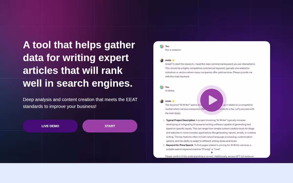 EEAT homepage screenshot