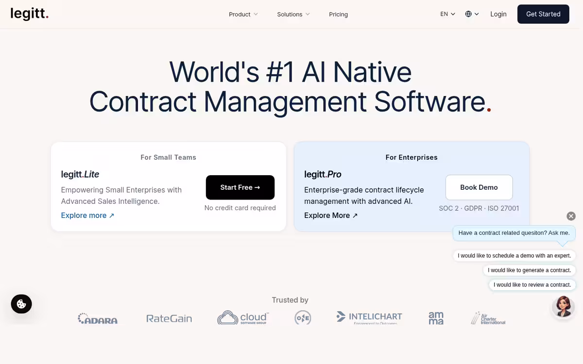 Legitt AI homepage screenshot