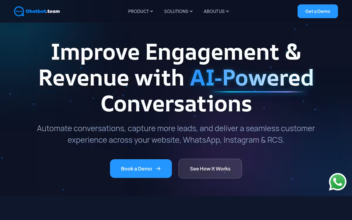 Chatbot.Team homepage screenshot