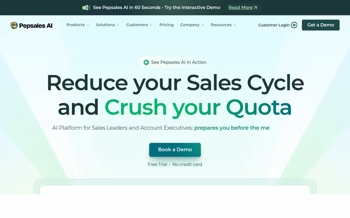 Pepsales homepage screenshot