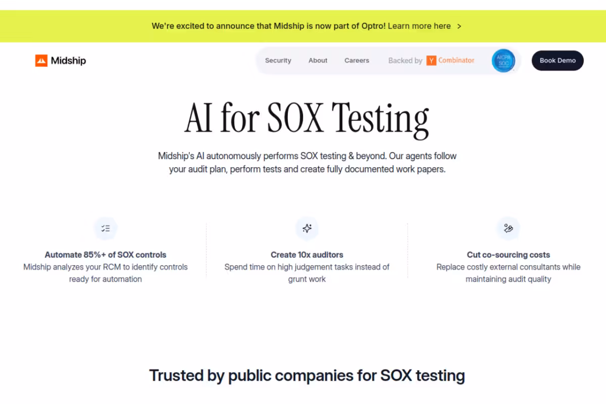 Midship homepage screenshot