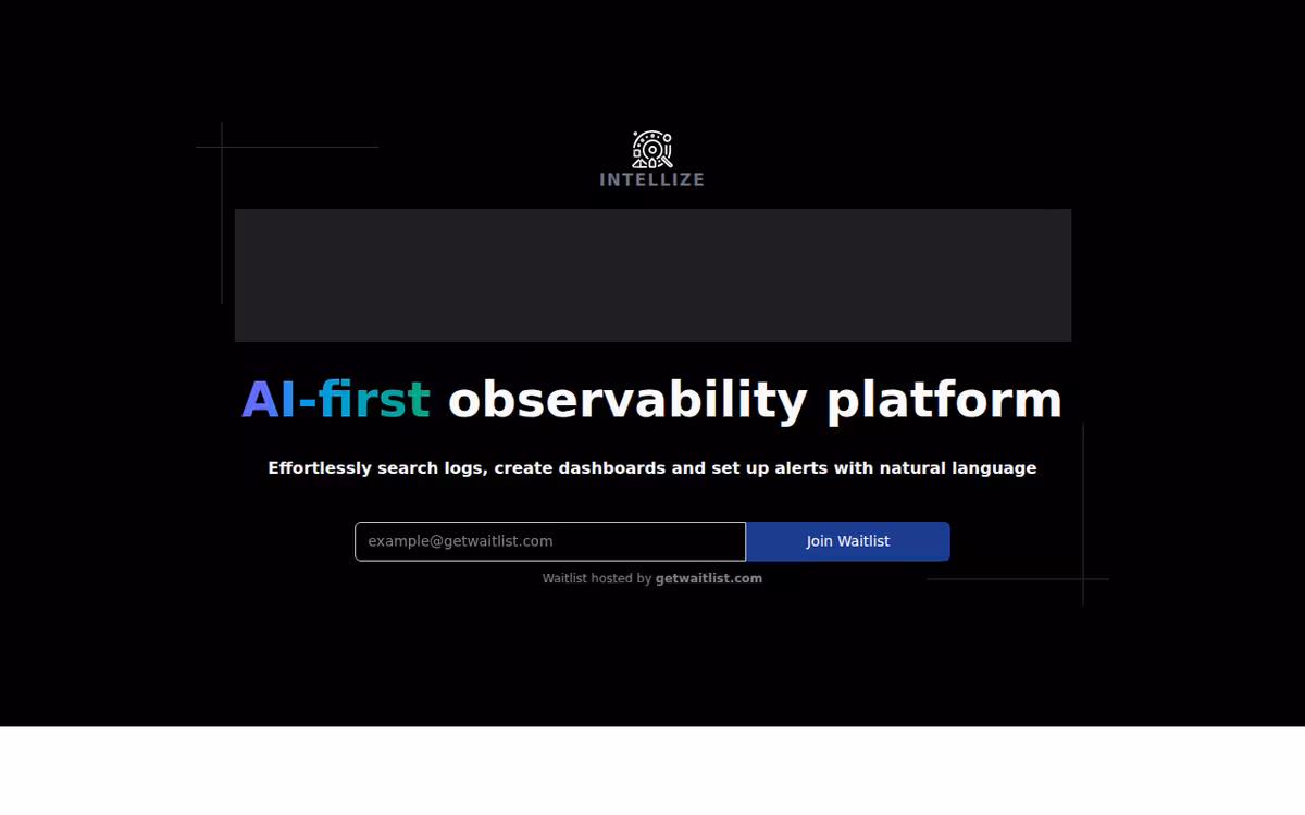 Intellize homepage screenshot