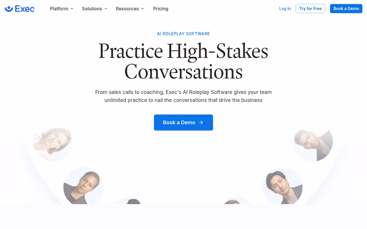 Exec homepage screenshot