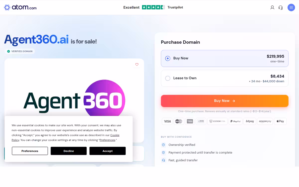Agent 360 homepage screenshot