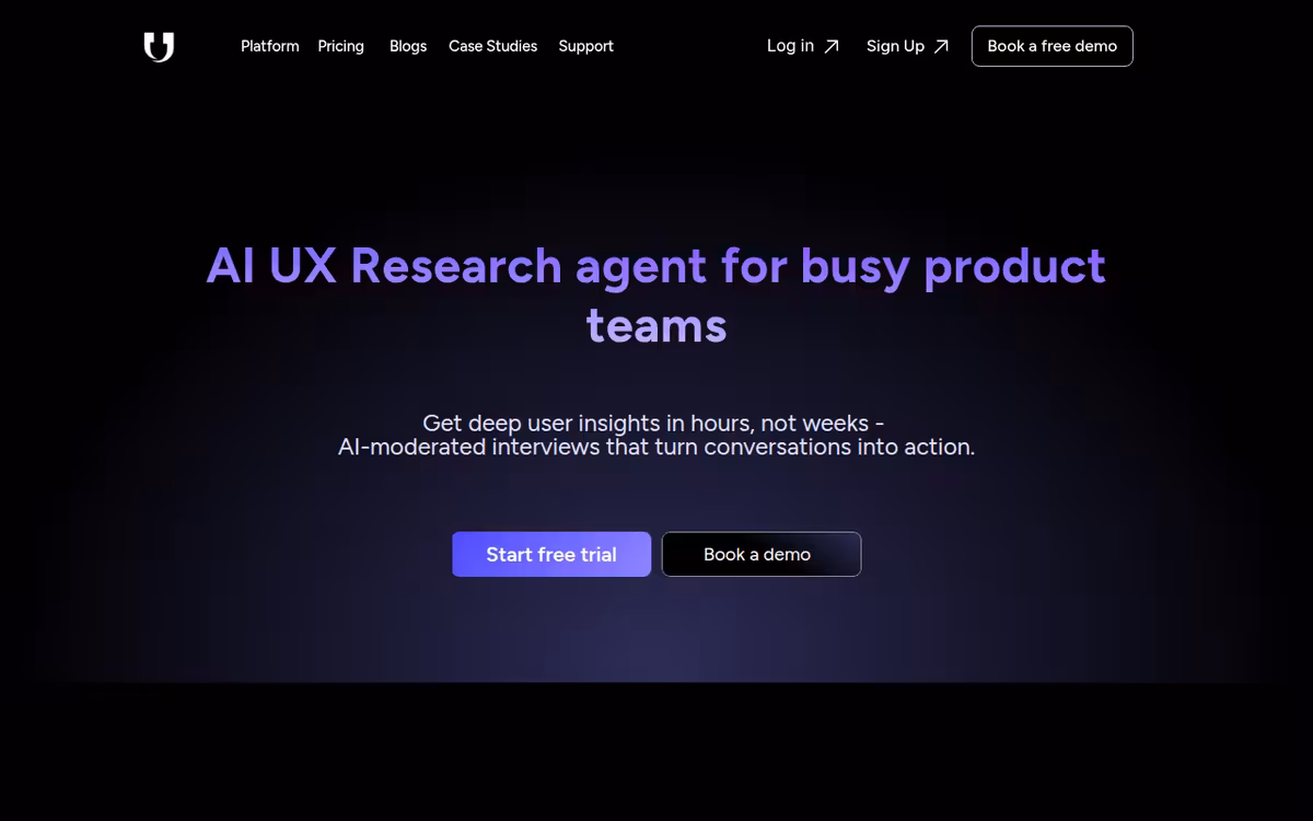 Userology homepage screenshot