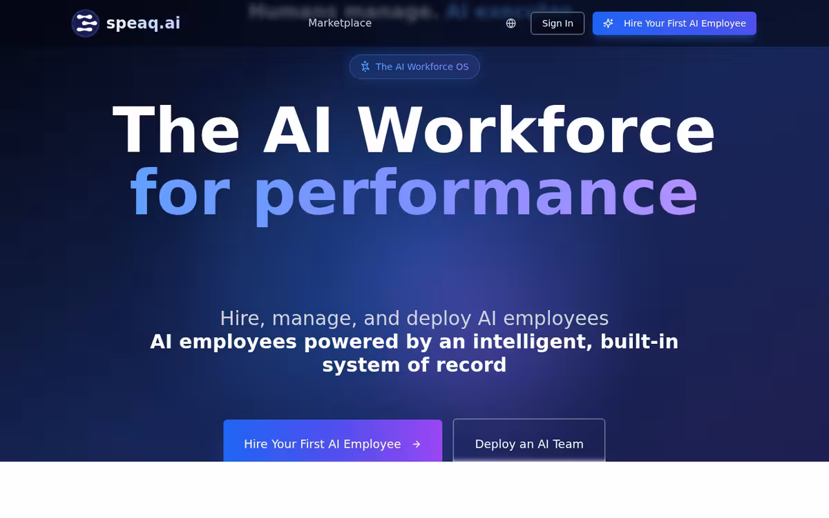 Speaq.ai homepage screenshot