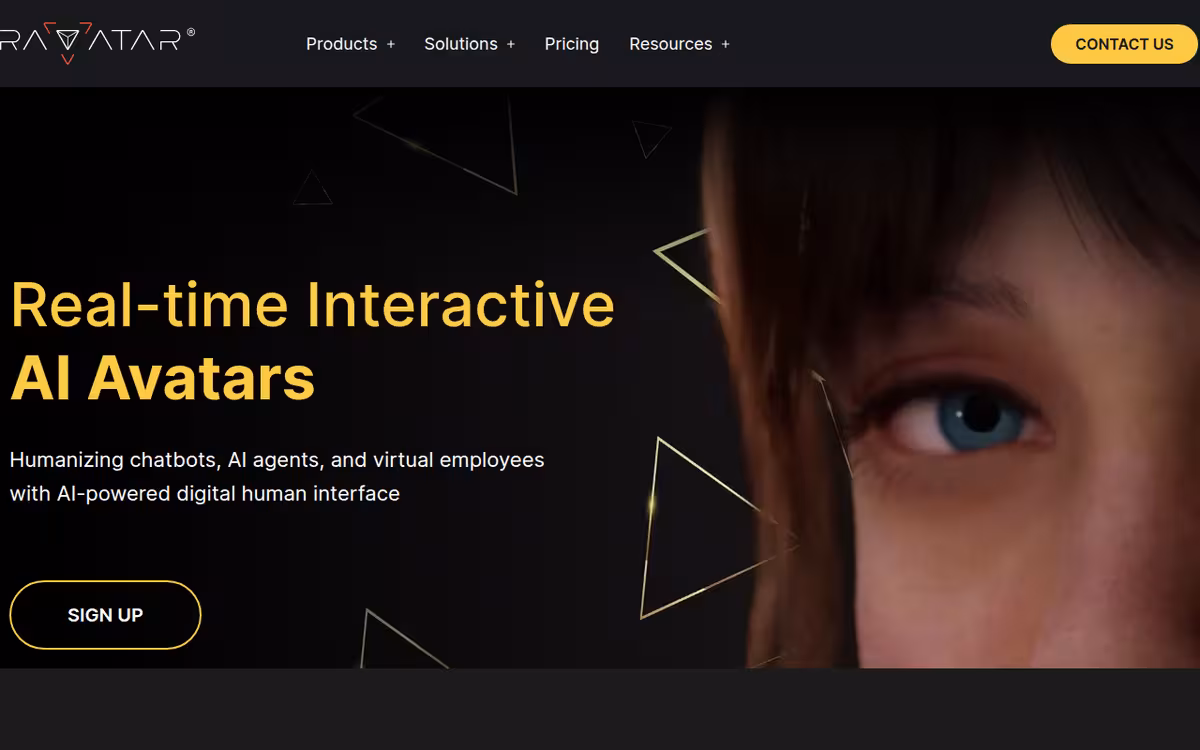 RAVATAR homepage screenshot