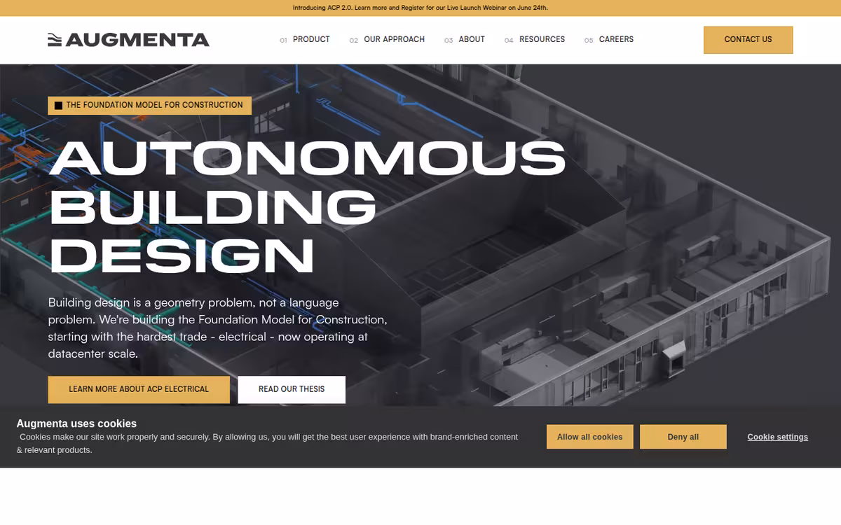 Augmenta homepage screenshot