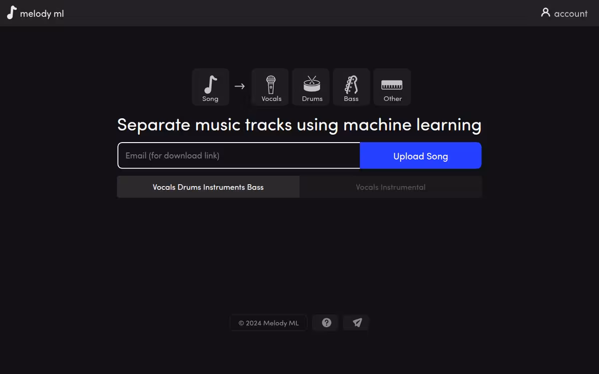 Melody.ml homepage screenshot