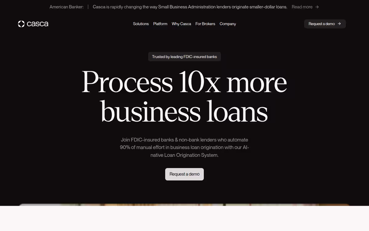 Cascading homepage screenshot