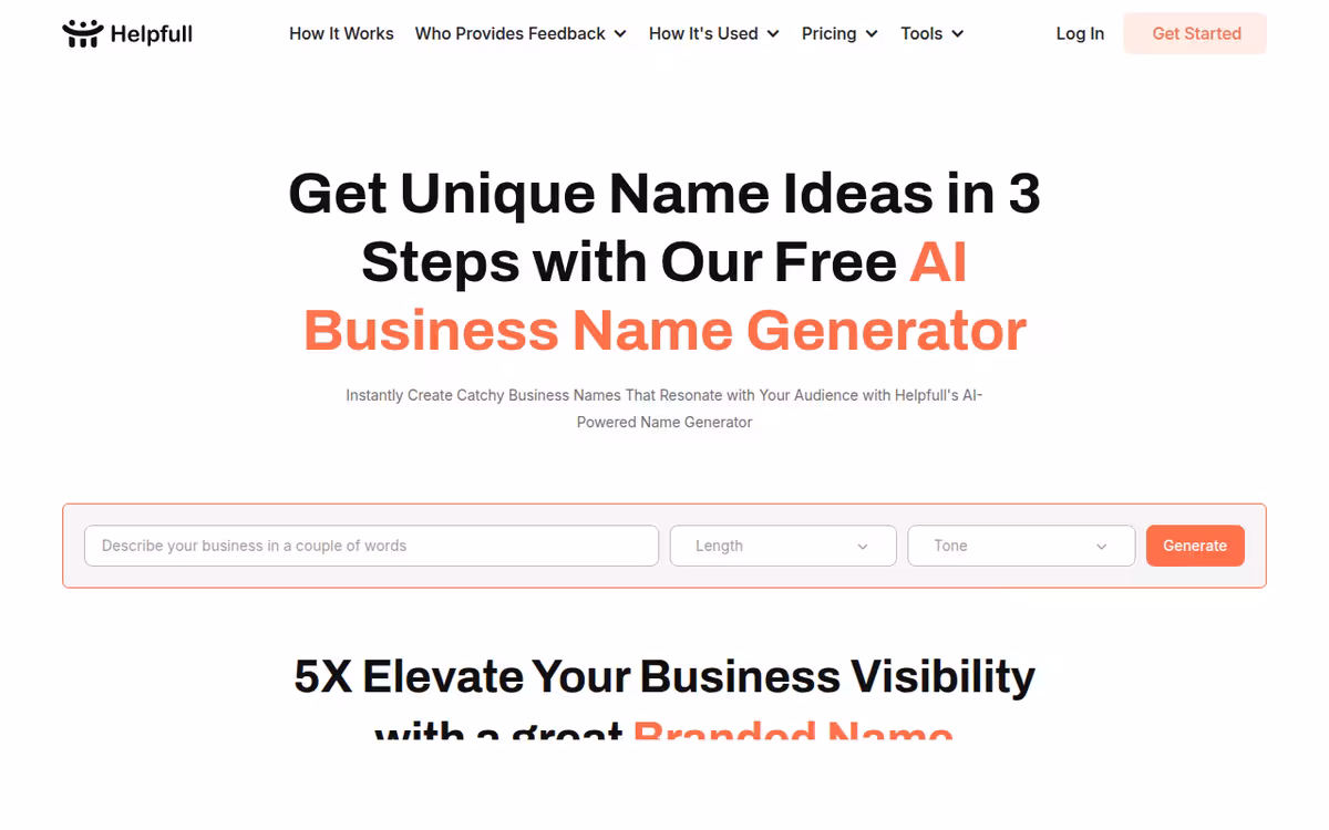 Helpfull homepage screenshot