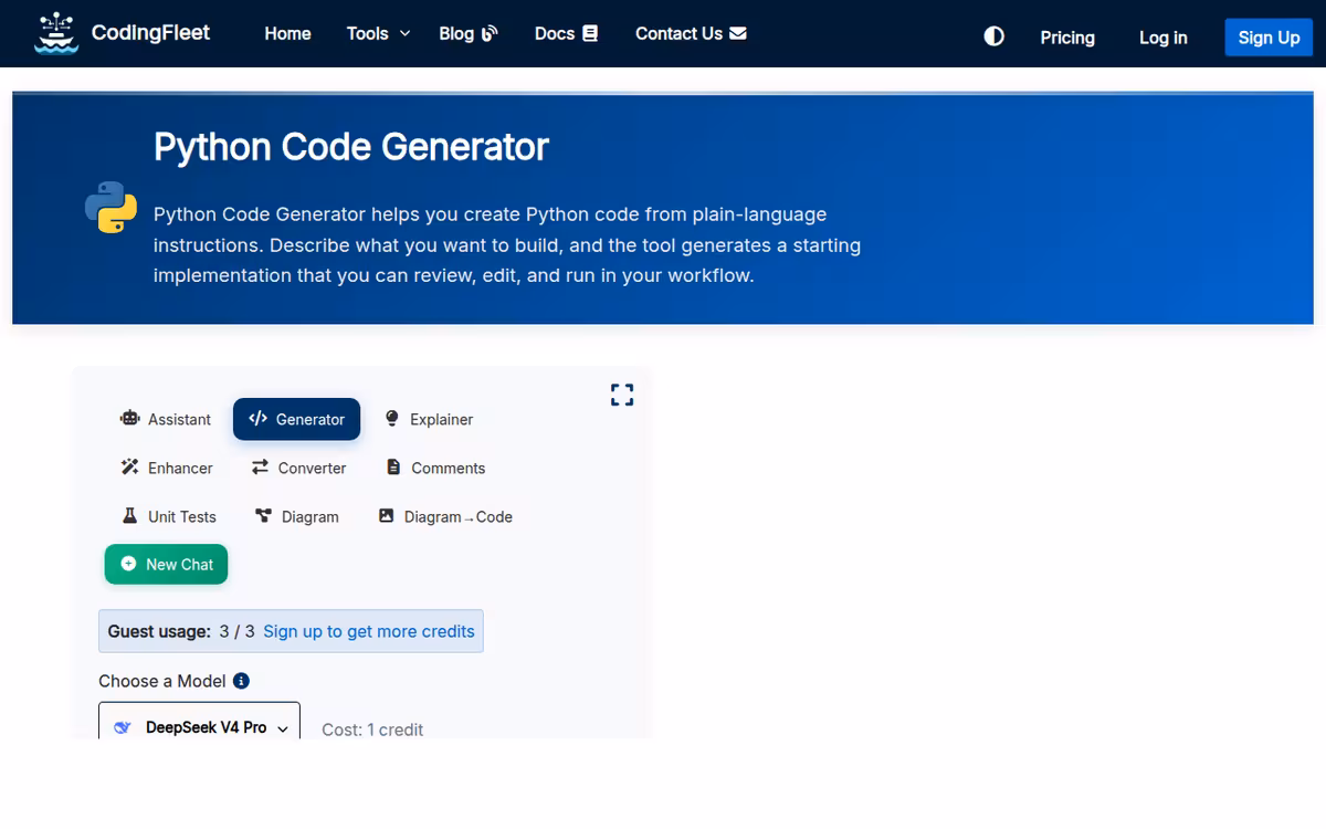 CodingFleet homepage screenshot