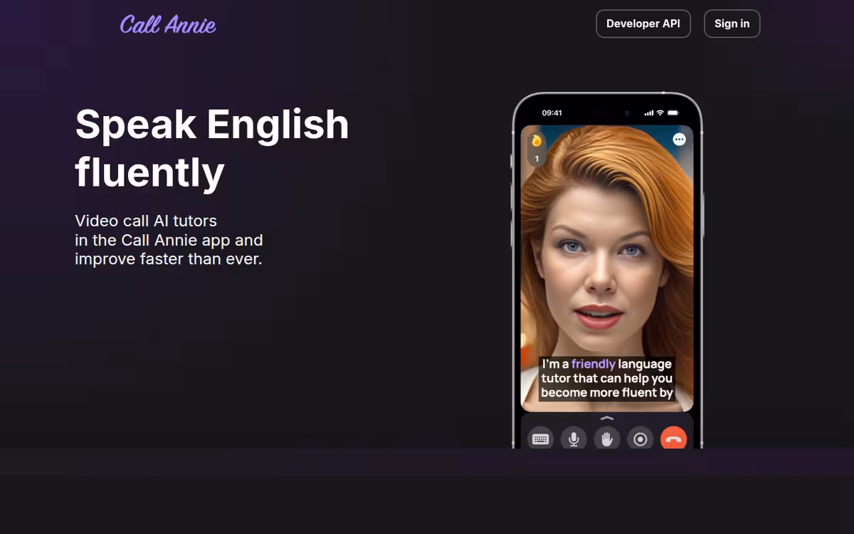 Call Annie homepage screenshot