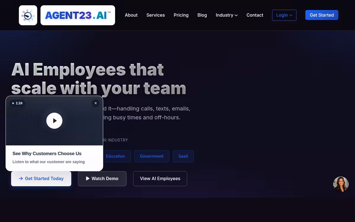 Agent23 homepage screenshot