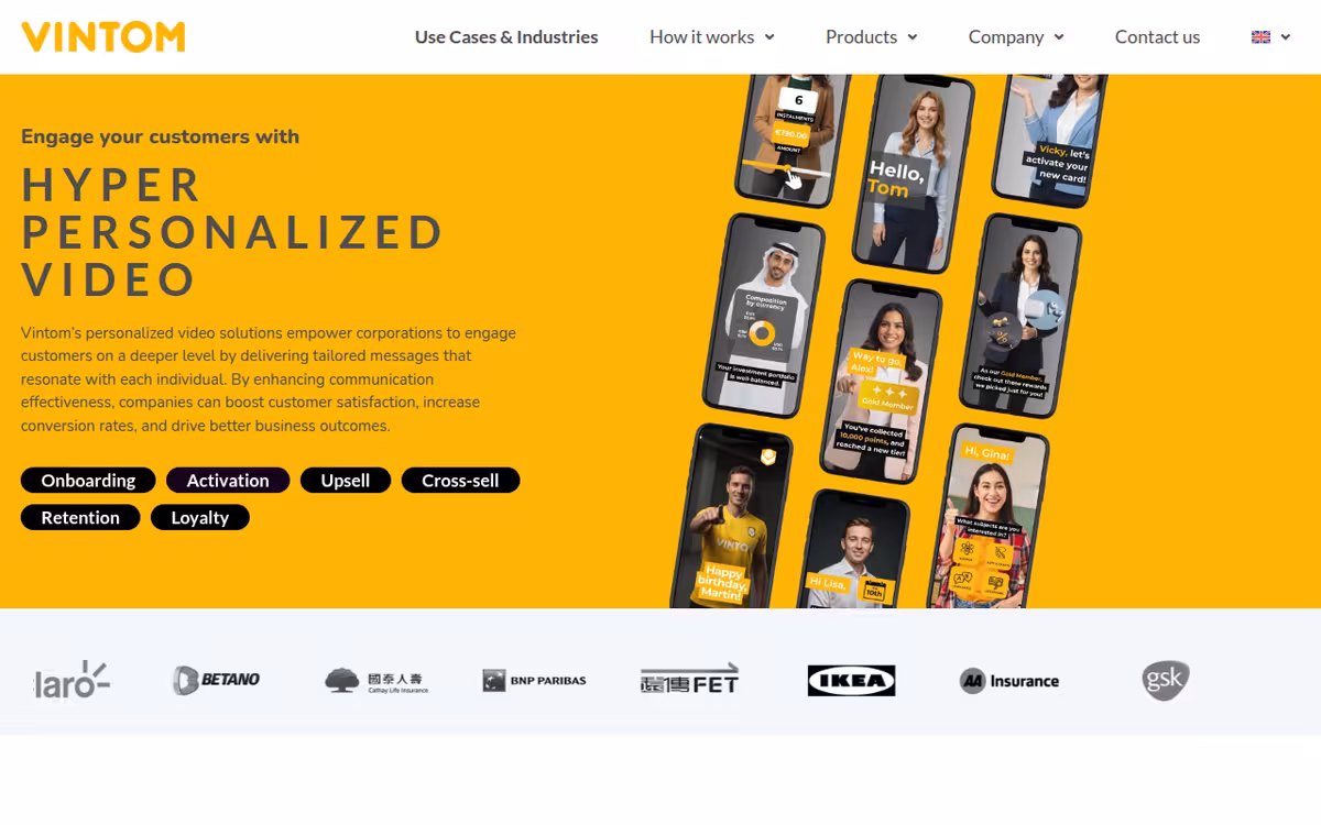 Vintom homepage screenshot
