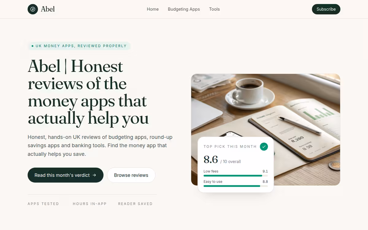 Abel homepage screenshot