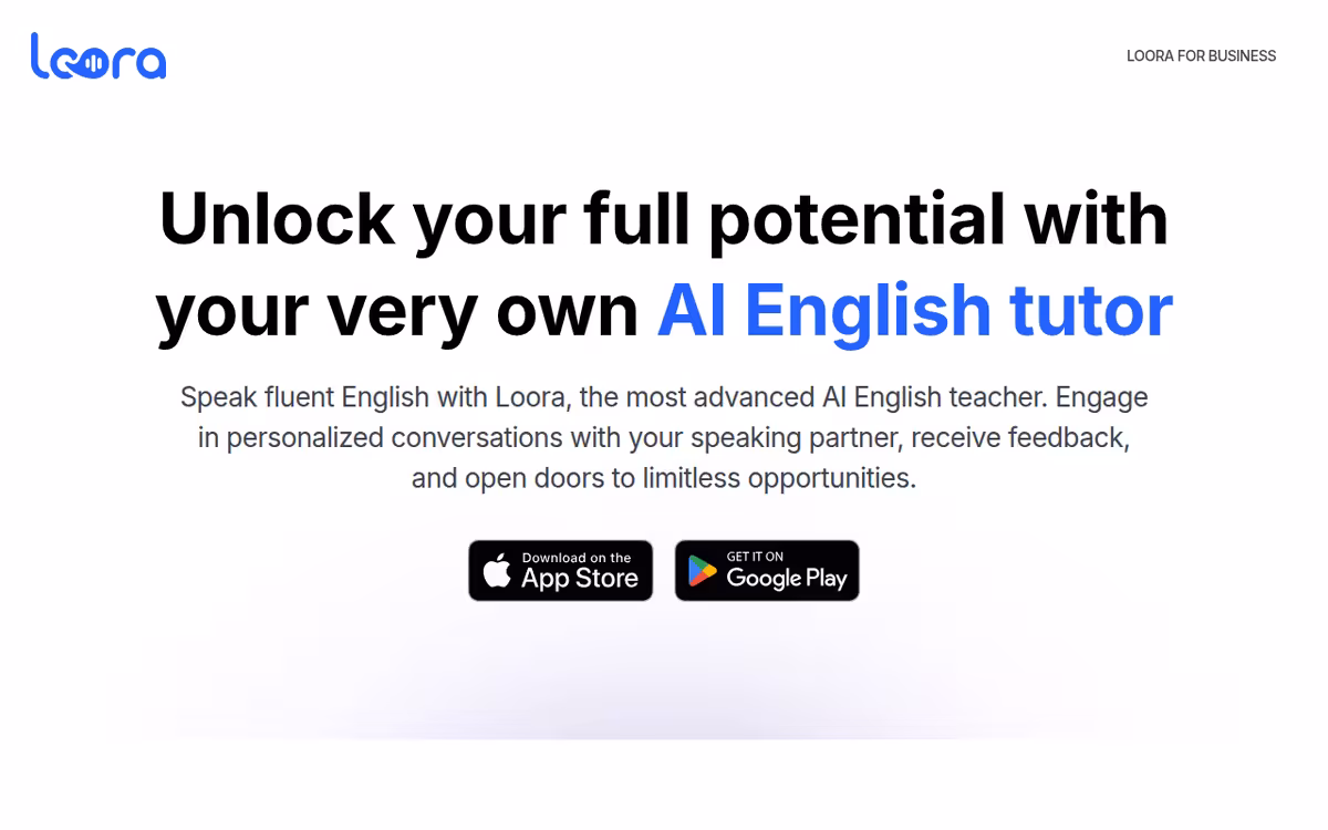 Loora homepage screenshot
