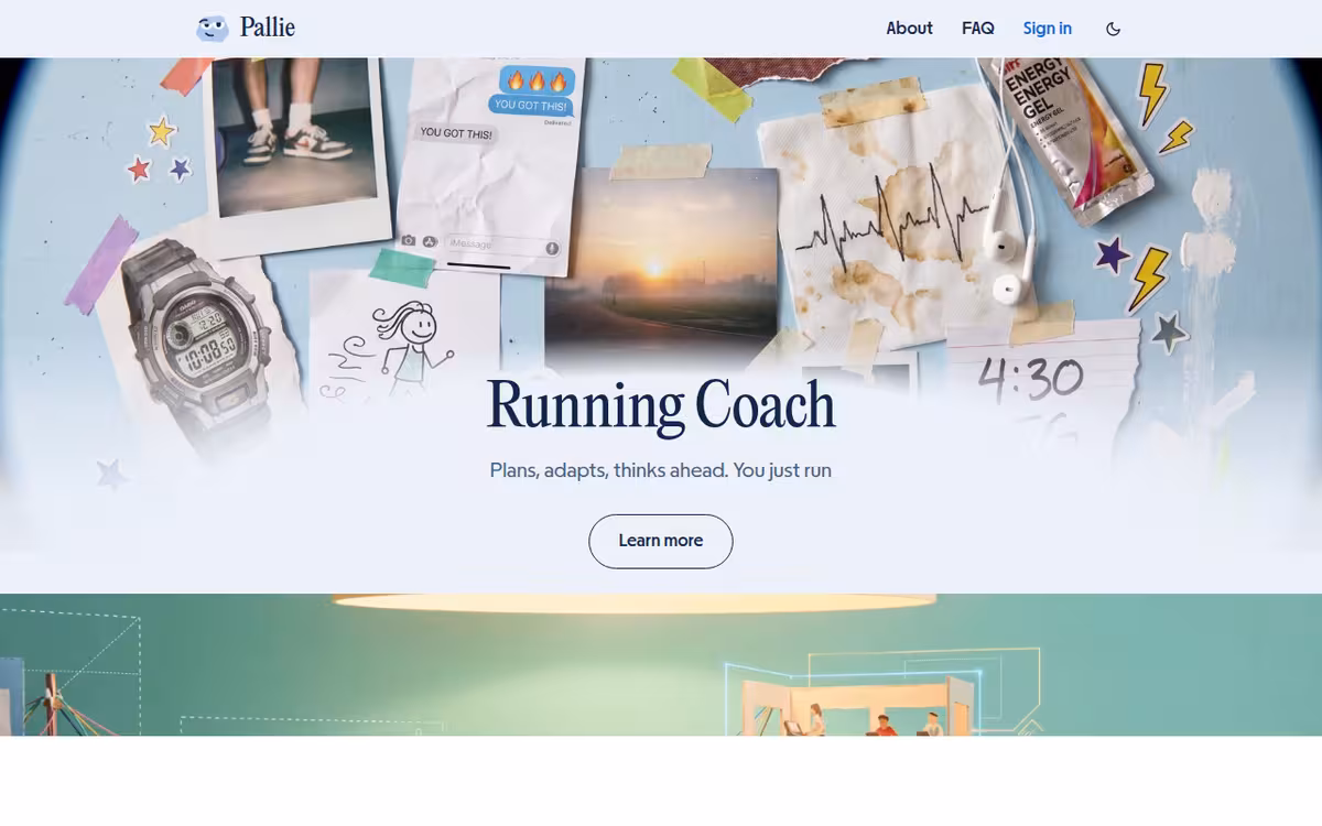 Pallie homepage screenshot