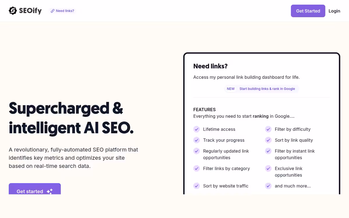 SEOify homepage screenshot