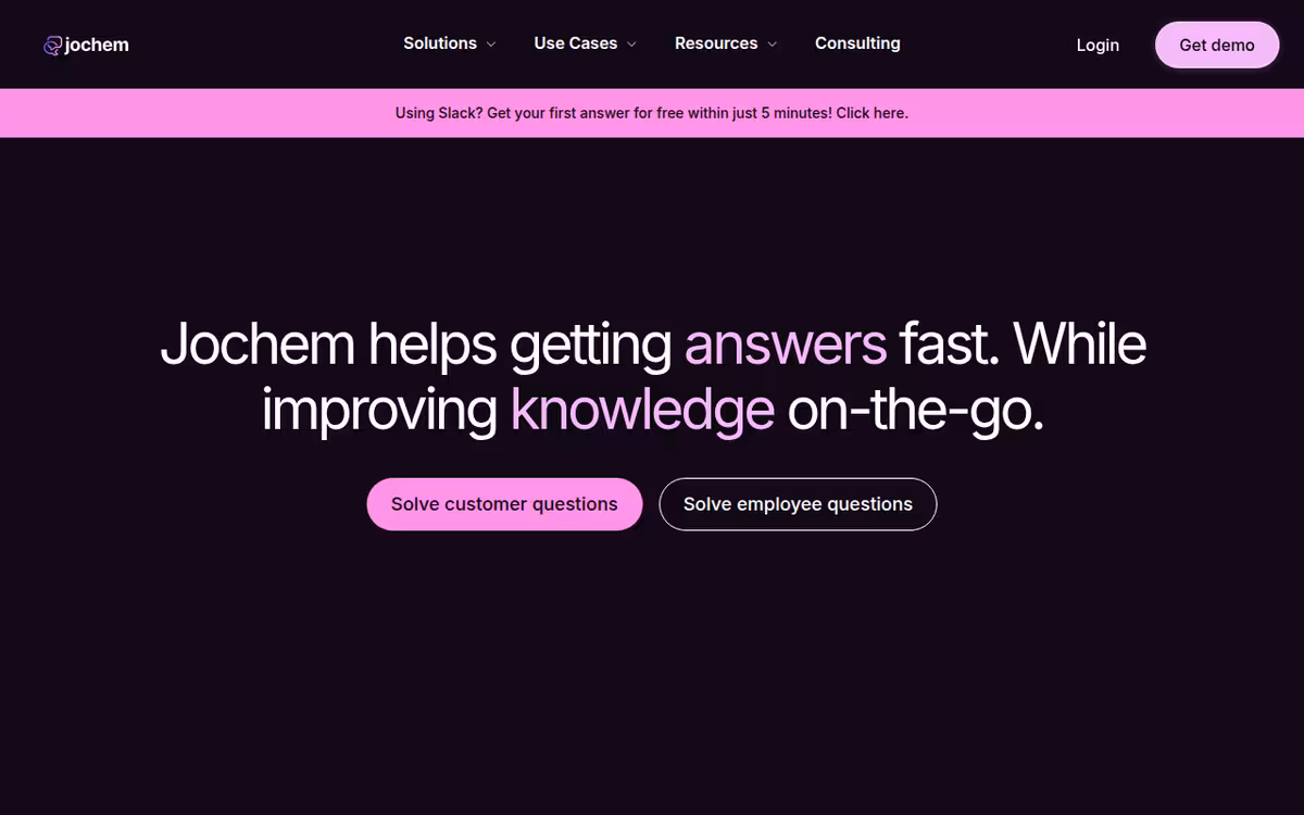 Jochem homepage screenshot