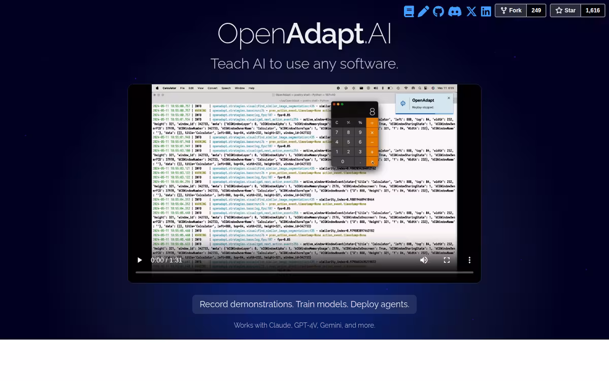 OpenAdapt.AI homepage screenshot