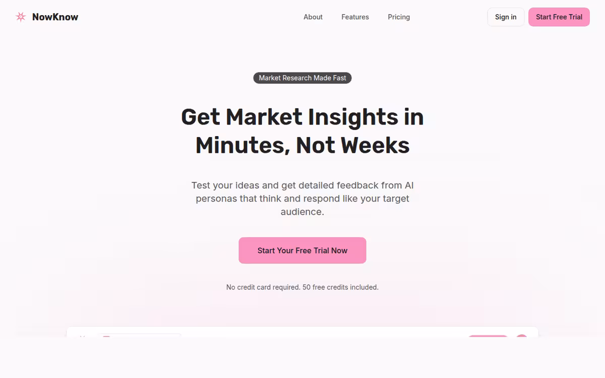 NowKnow homepage screenshot