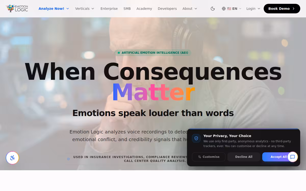 Emlo homepage screenshot