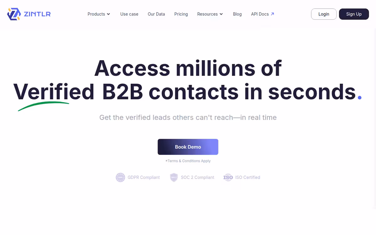Zintlr homepage screenshot