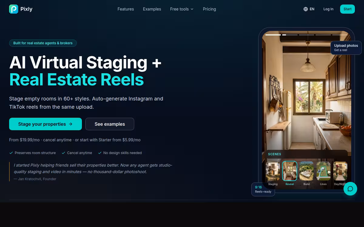 Pixly.app homepage screenshot