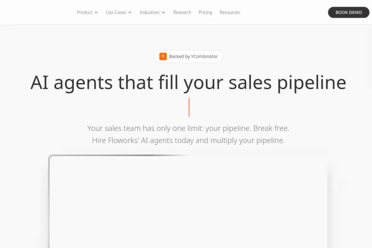 Floworks homepage screenshot